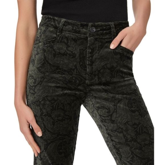 Paige Naomi Velvet Paisley Bootcut Pants Dark Forest - NWT $249 - Picture 4 of 13